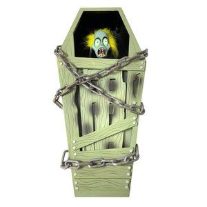 Gemmy‎ Zombie Halloween Chained Coffin Screaming Light Up 18" Decoration